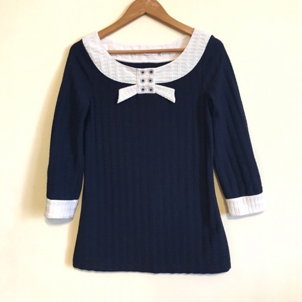 Anthropologie “Pilcro & Letterpress” Navy Top